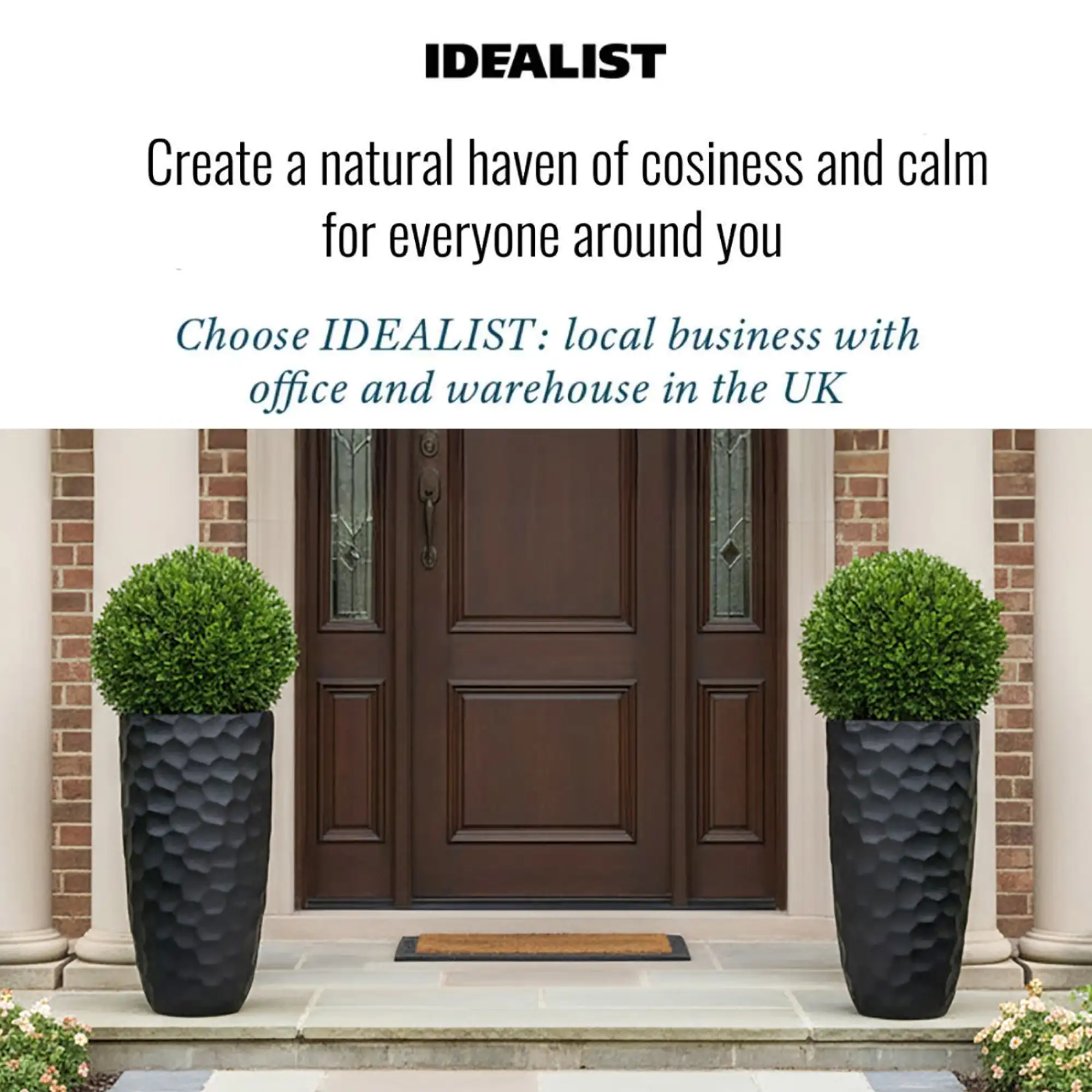 IDEALIST Lite Mosaic Style Tall Round Vase Planter Outdoor Plant Pot