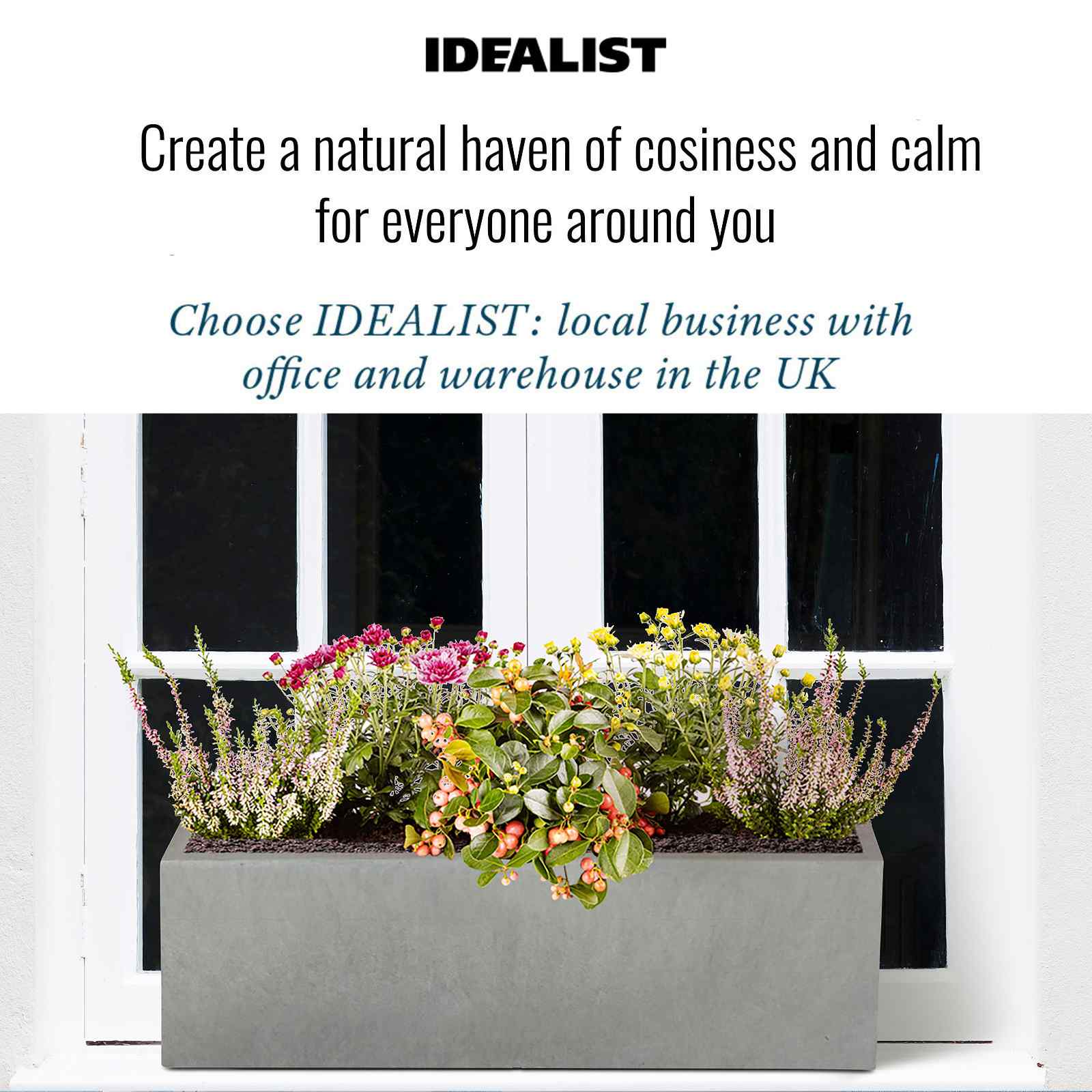 IDEALIST Lite Window Box Light Concrete Planter