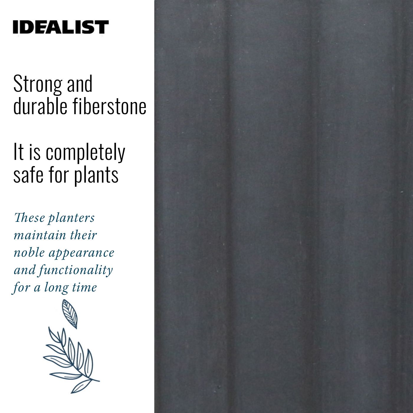 IDEALIST Lite Modern Ribbed Cylinder Round Outdoor Planter