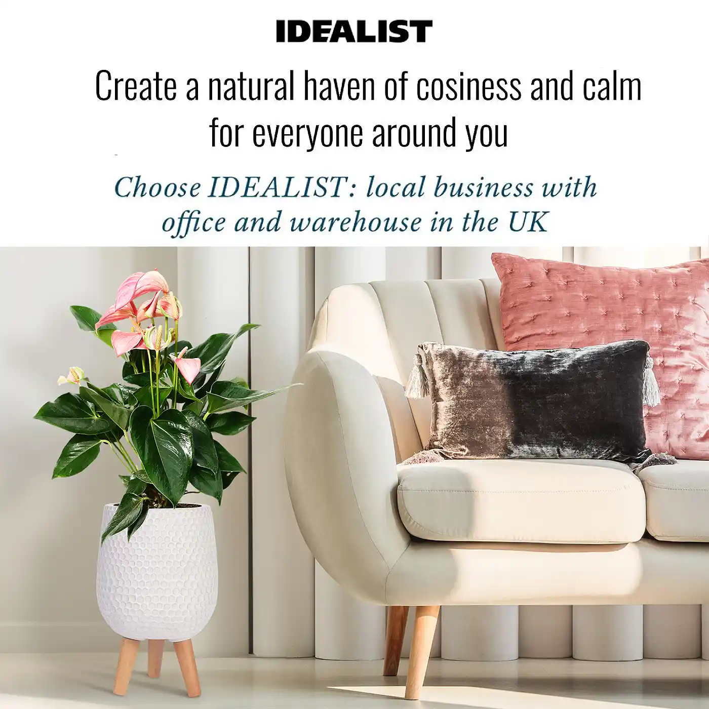 IDEALIST Lite Honeycomb Style Egg Planter on Legs, Round Pot Plant Stand Indoor