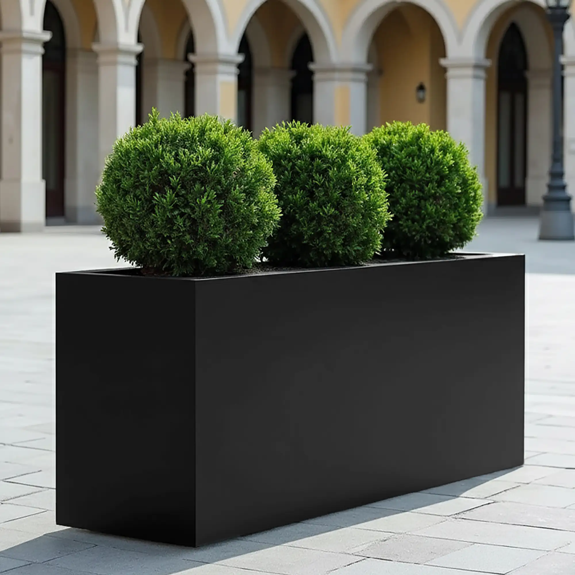 Set of 2 IDEALIST Lite Trough Garden Planters, Light Concrete Outdoor Large Plant Pots