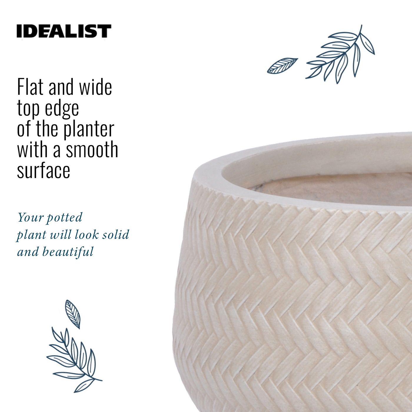 IDEALIST Lite Plaited Style Bowl Outdoor Planter
