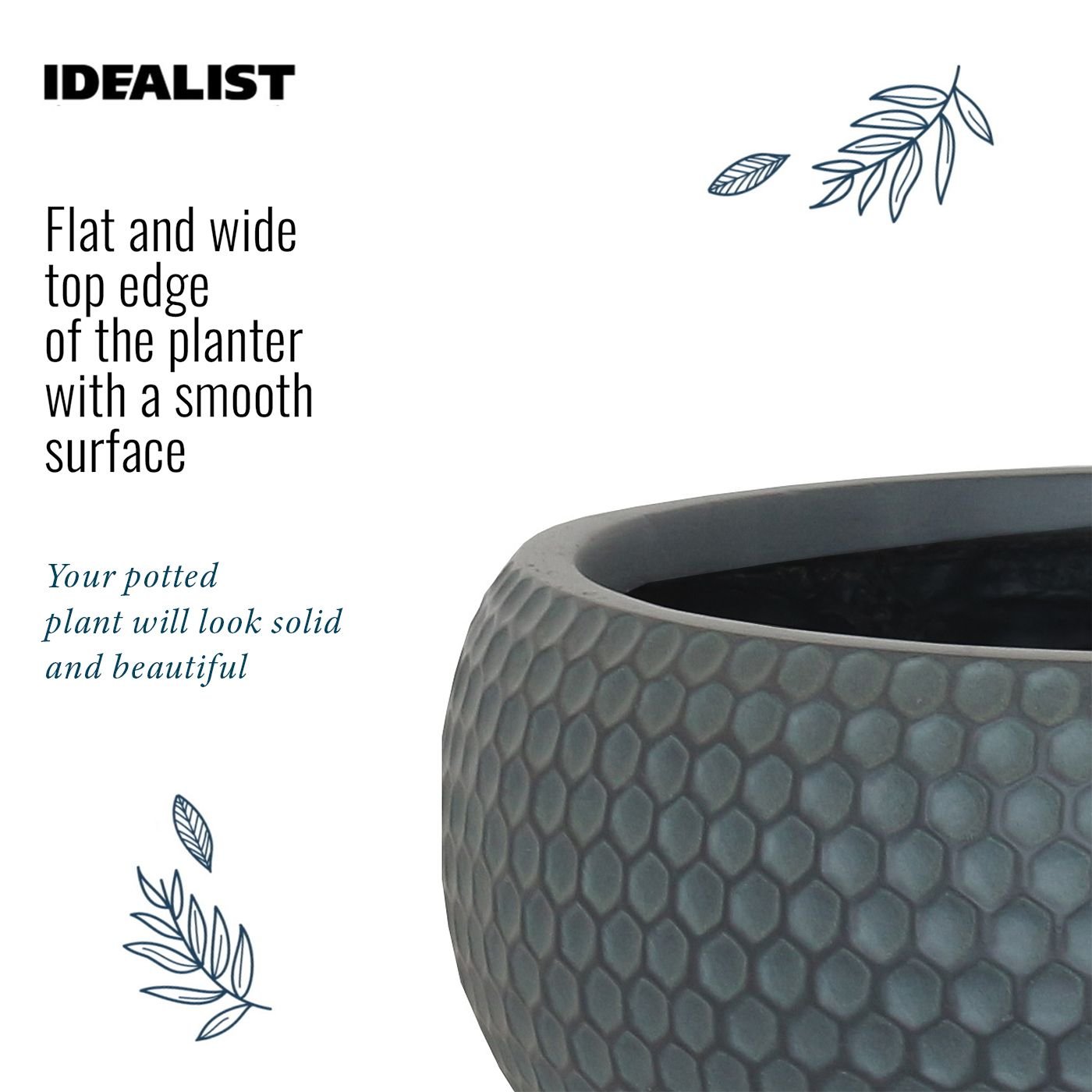 IDEALIST Lite Honeycomb Style Bowl Outdoor Planter