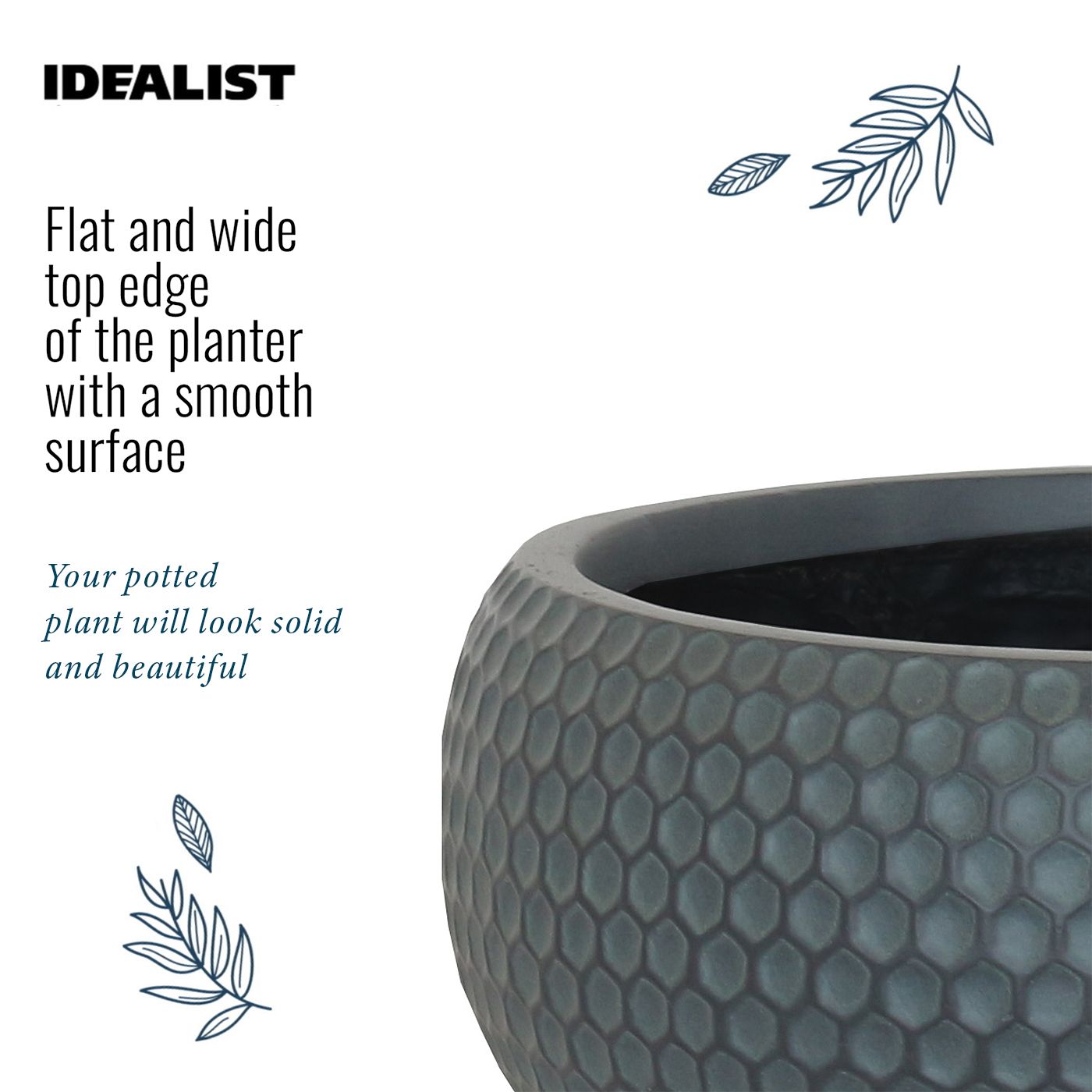IDEALIST Lite Honeycomb Style Bowl Outdoor Planter