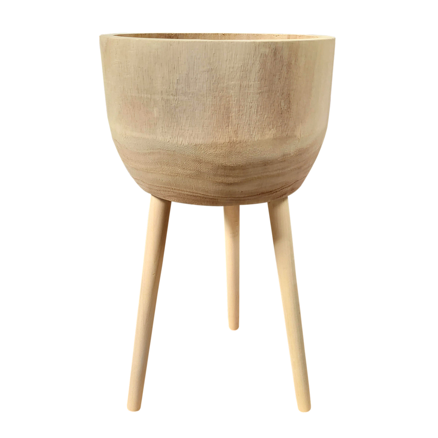 HORTICO GAIA Wooden House Planter with Legs, Tall Indoor Plant Pot Stand with Waterproof Liner