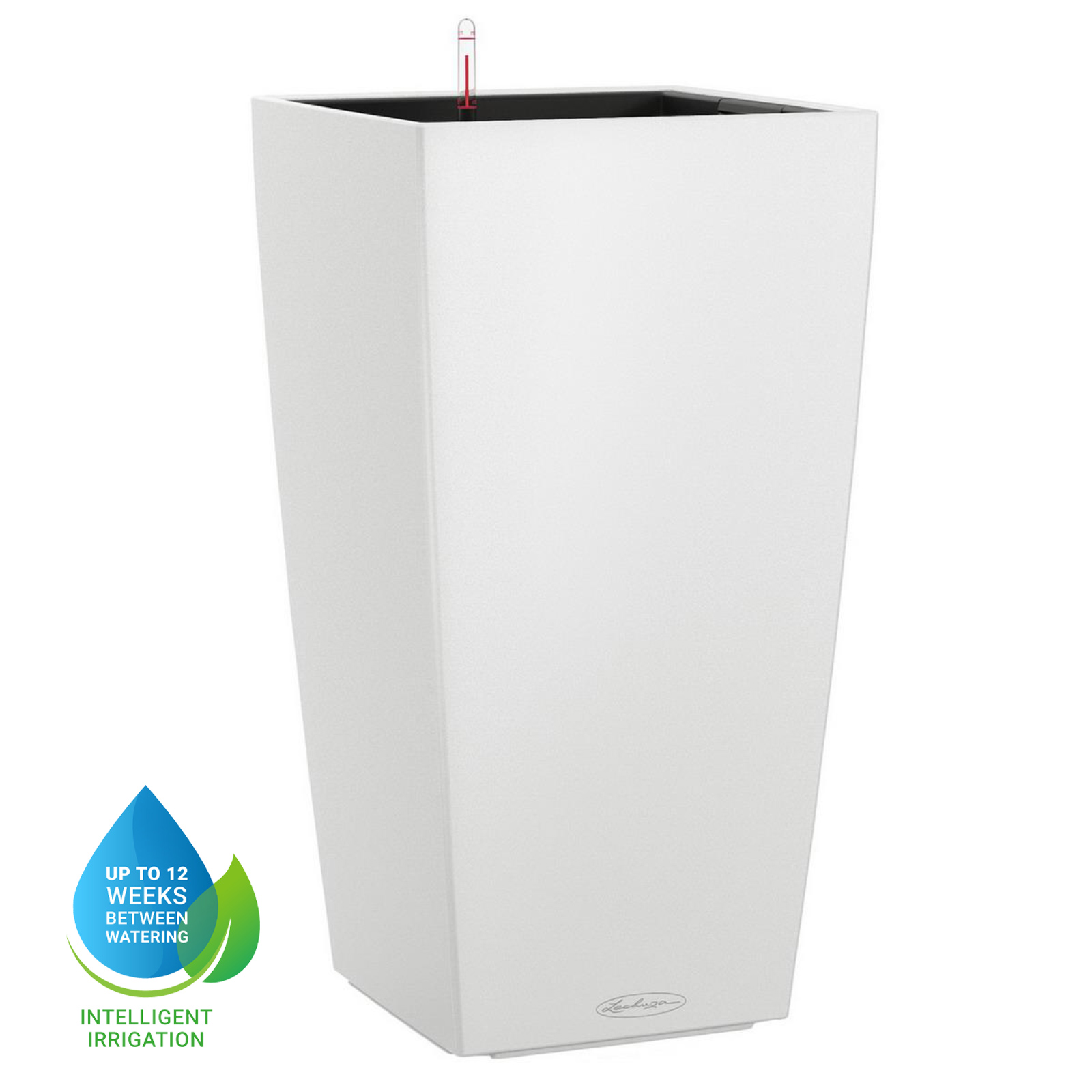 LECHUZA CUBICO Color Square Tall Poly Resin Self-watering Planter