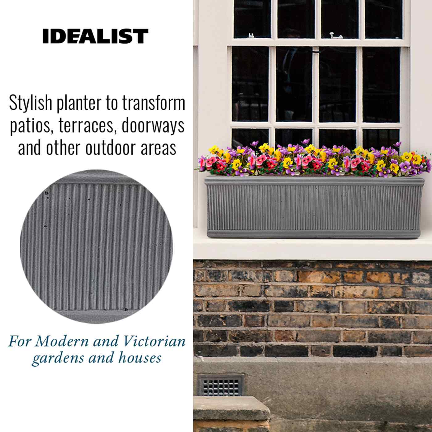IDEALIST Lite Vertical Ribbed Vintage Style Window Box
