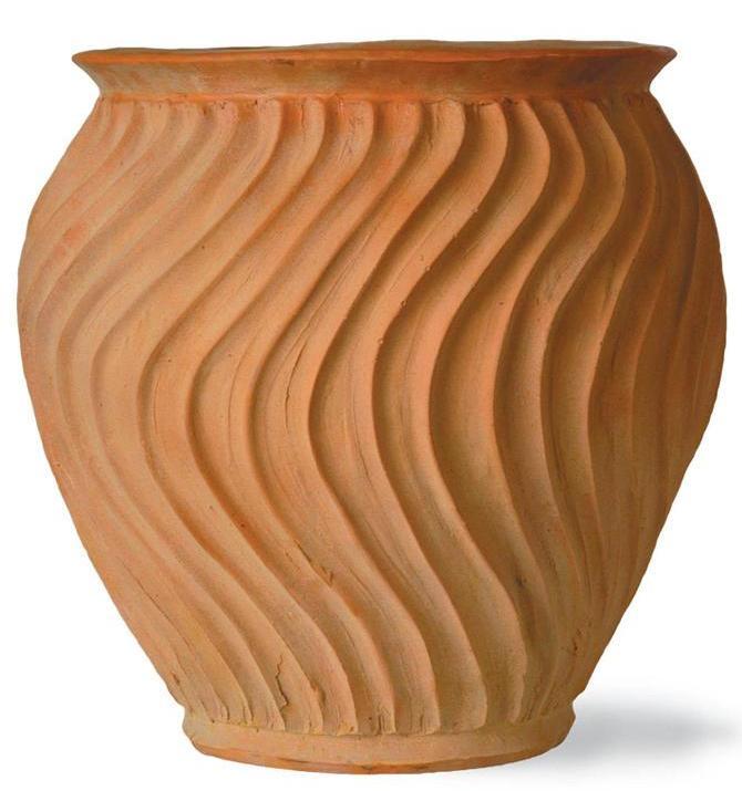 Shimmer Fiberglass Round Terracotta Planter Pot In/Out 
