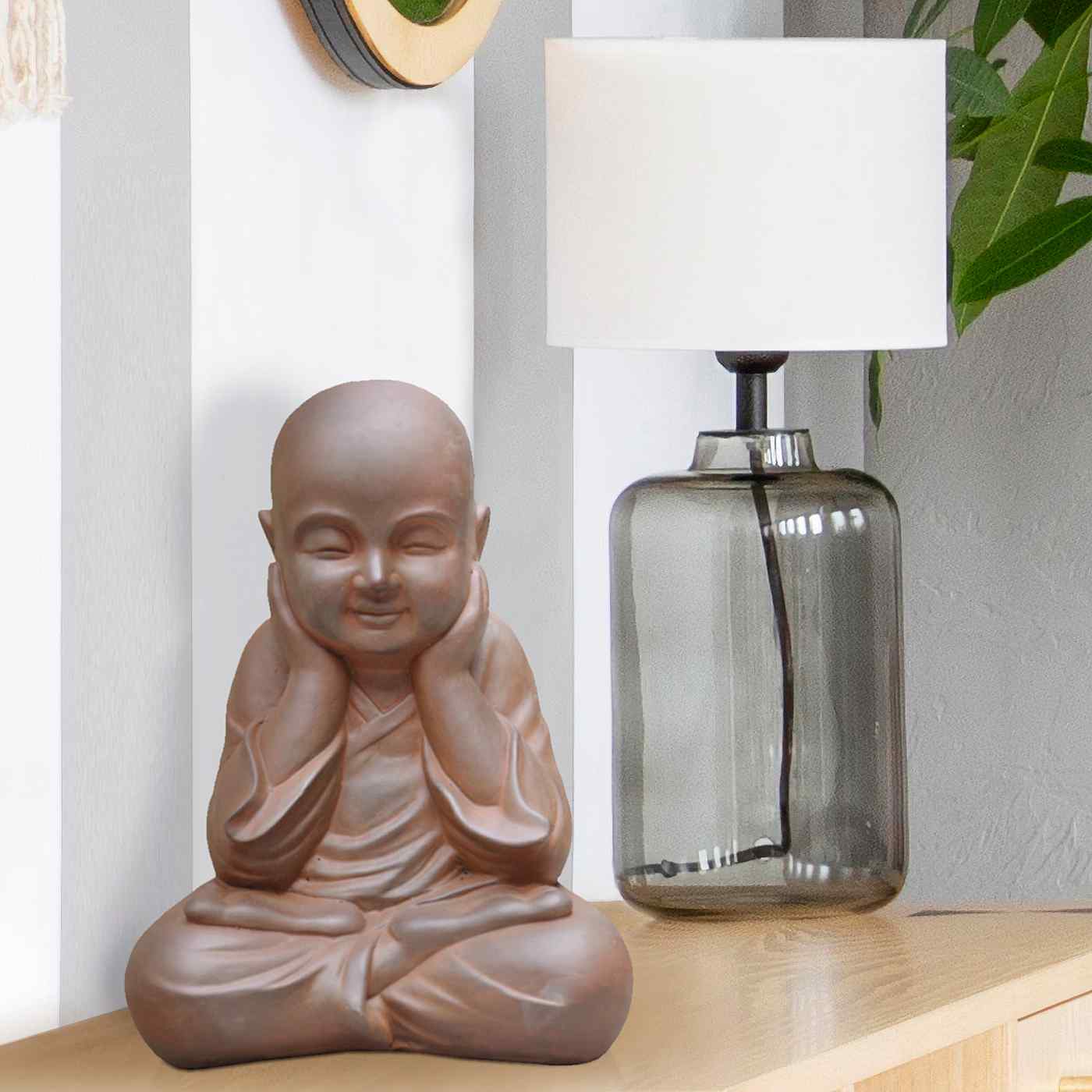 IDEALIST Lite Sitting Baby Monk Rusty Indoor and Outdoor Statue L29.5 W23.5 H39 cm