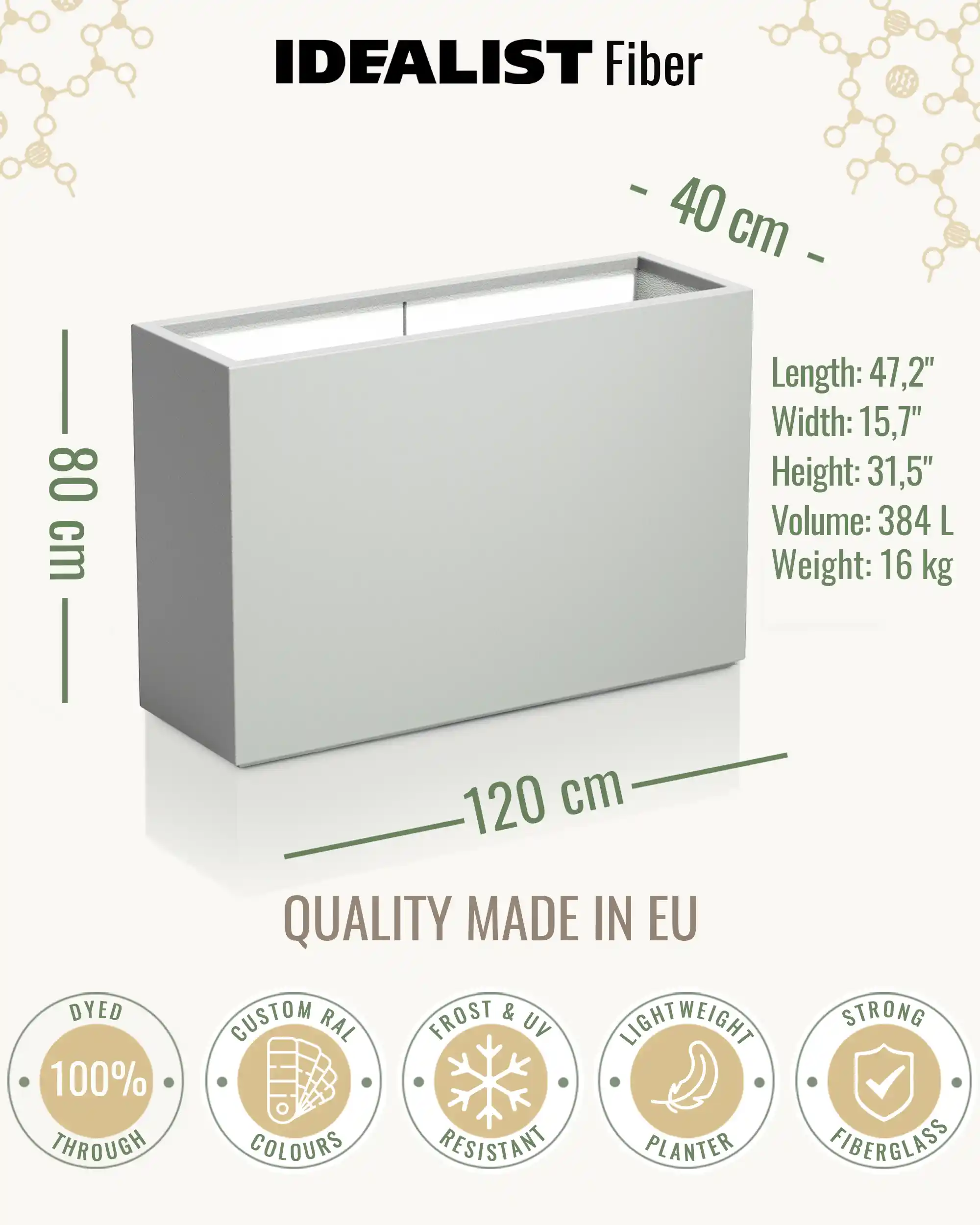 AXIS Trough Outdoor Fiberglass Planter