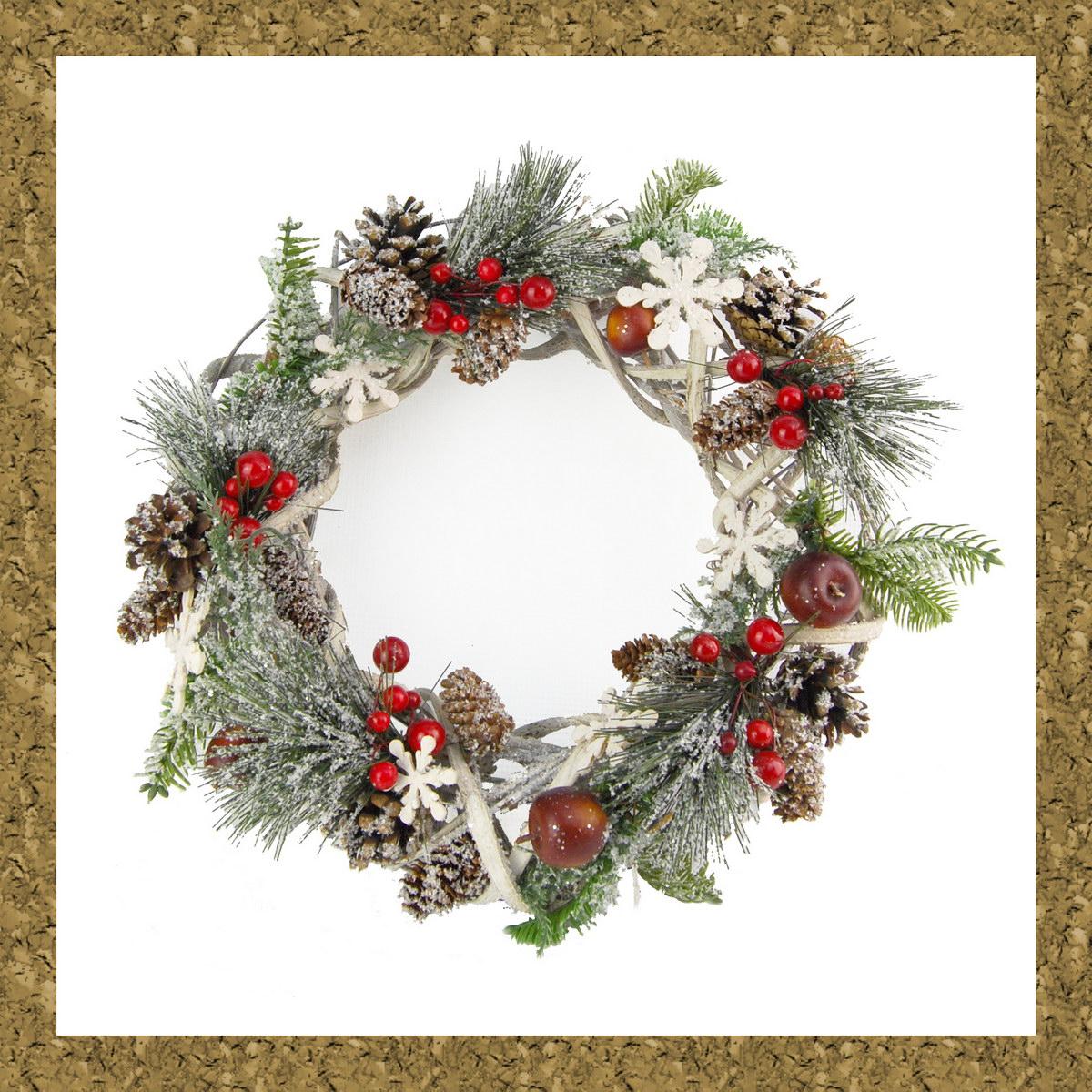 Twig and Berry Led Wreath with Stars Artificial Branch Plant