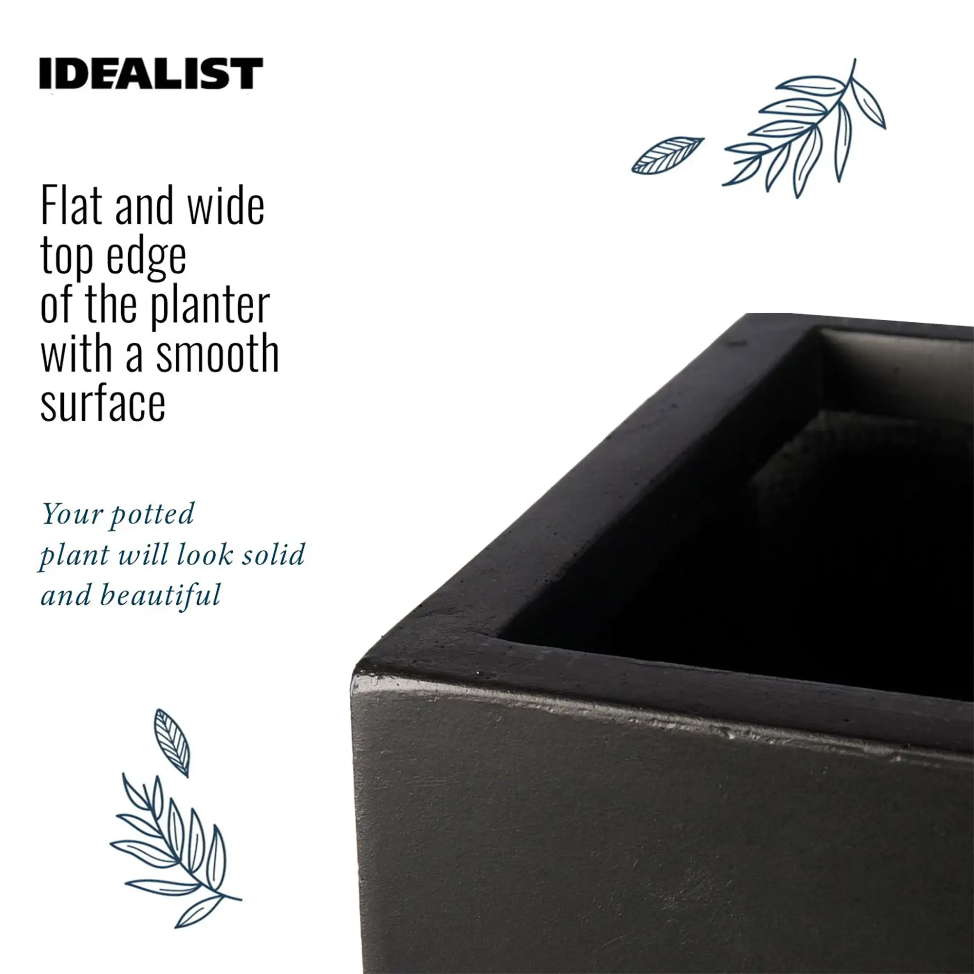 IDEALIST Lite Window Box Light Concrete Planter
