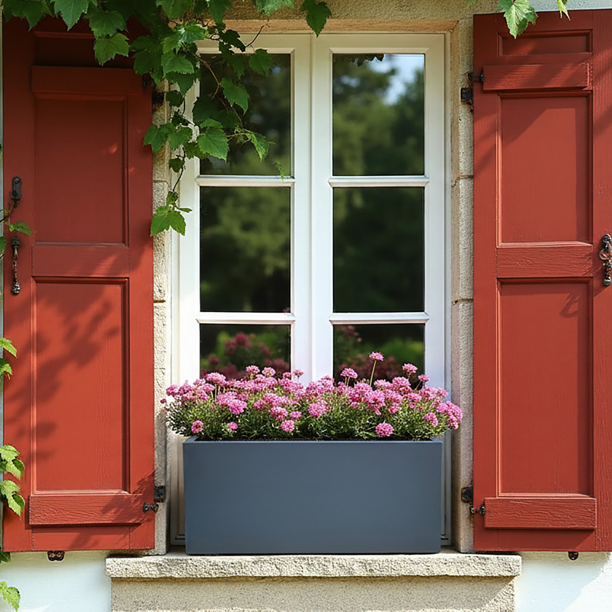 Contemporary Rectangular Straight Trough GRP Planter