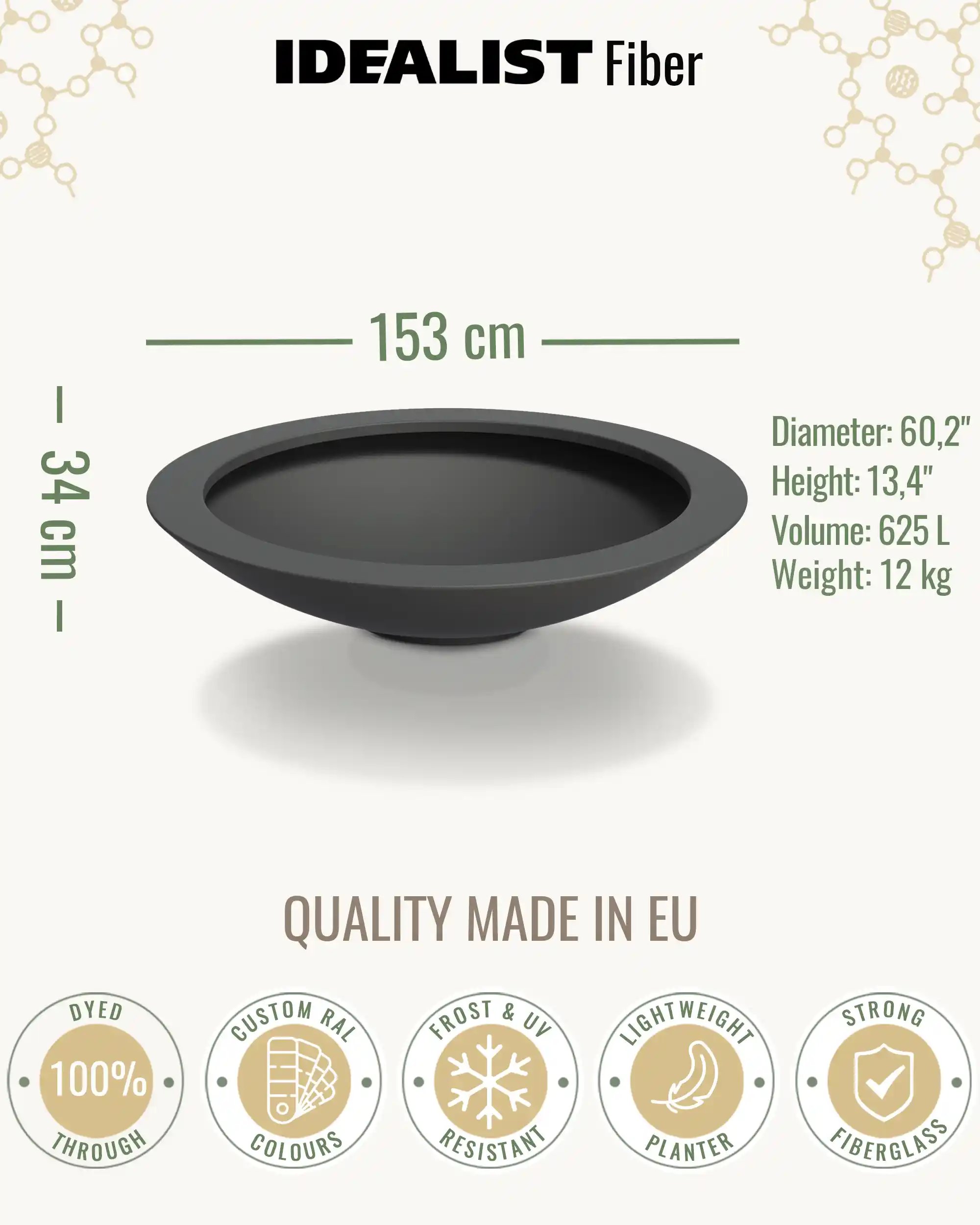 DISC Bowl Outdoor Fiberglass Planter