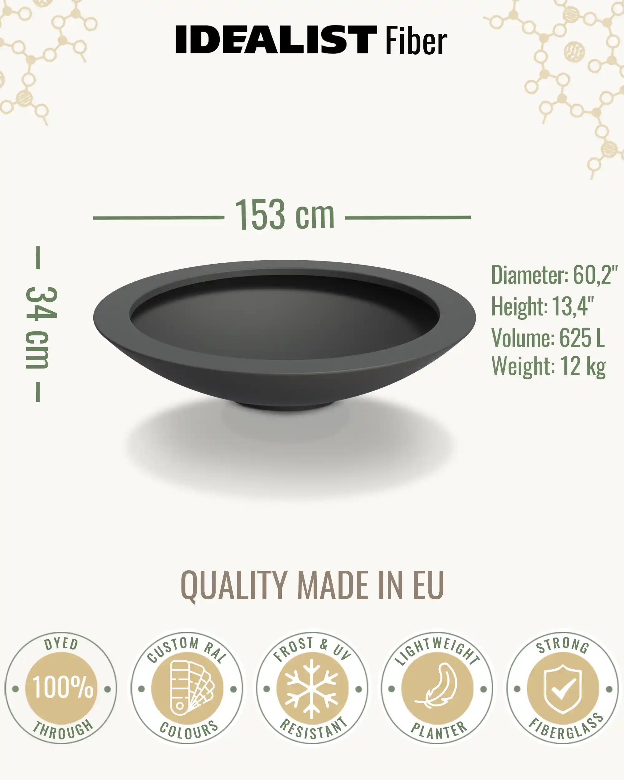DISC Bowl Outdoor Fiberglass Planter