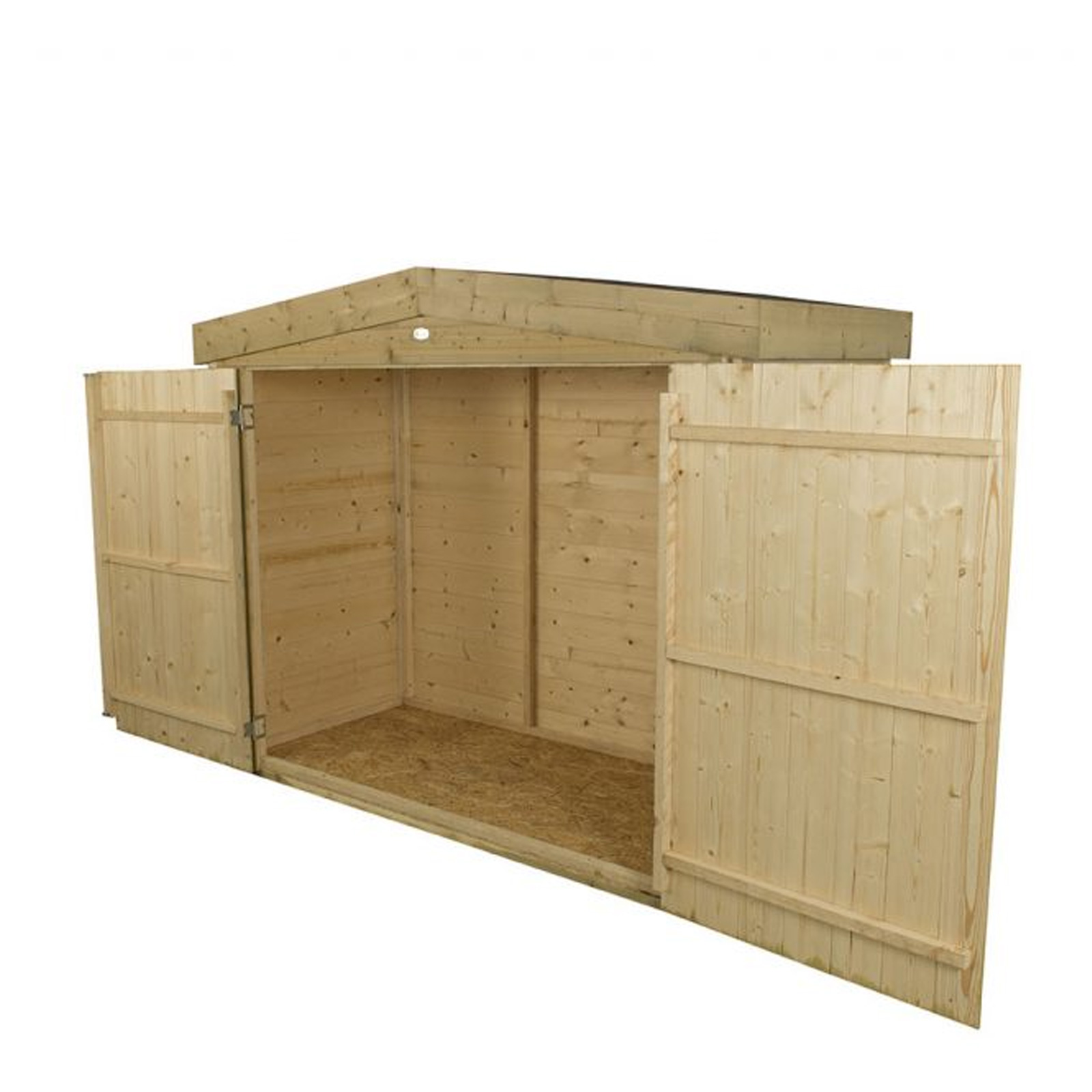 Installed Outdoor Pressure Treated Wooden Shiplap Apex Outdoor Store by Forest Garden