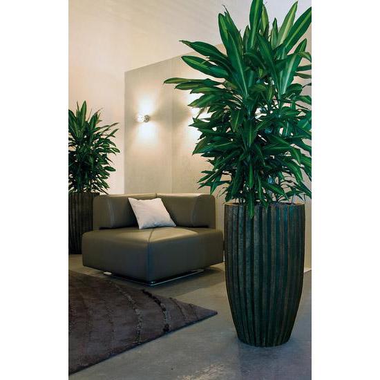 Sahara Round Tall Polystone Outdoor Planter
