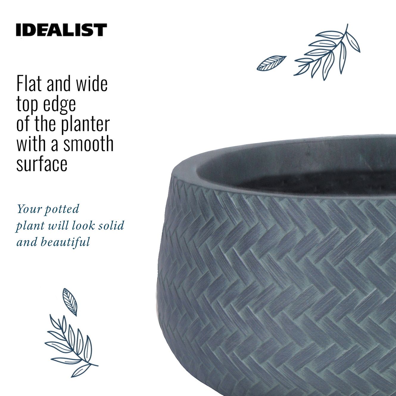 IDEALIST Lite Plaited Style Bowl Outdoor Planter
