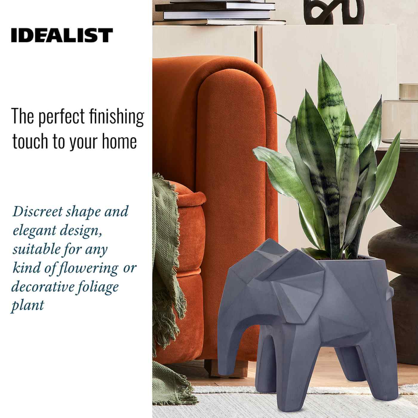 IDEALIST Lite Faceted Effect Elephant Plant Pot Indoor