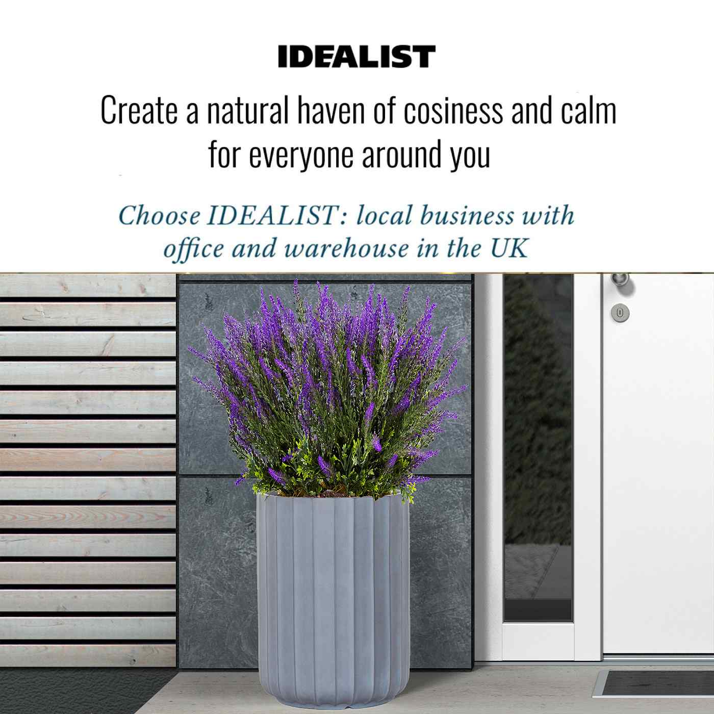 IDEALIST Lite Modern Ribbed Cylinder Round Outdoor Planter
