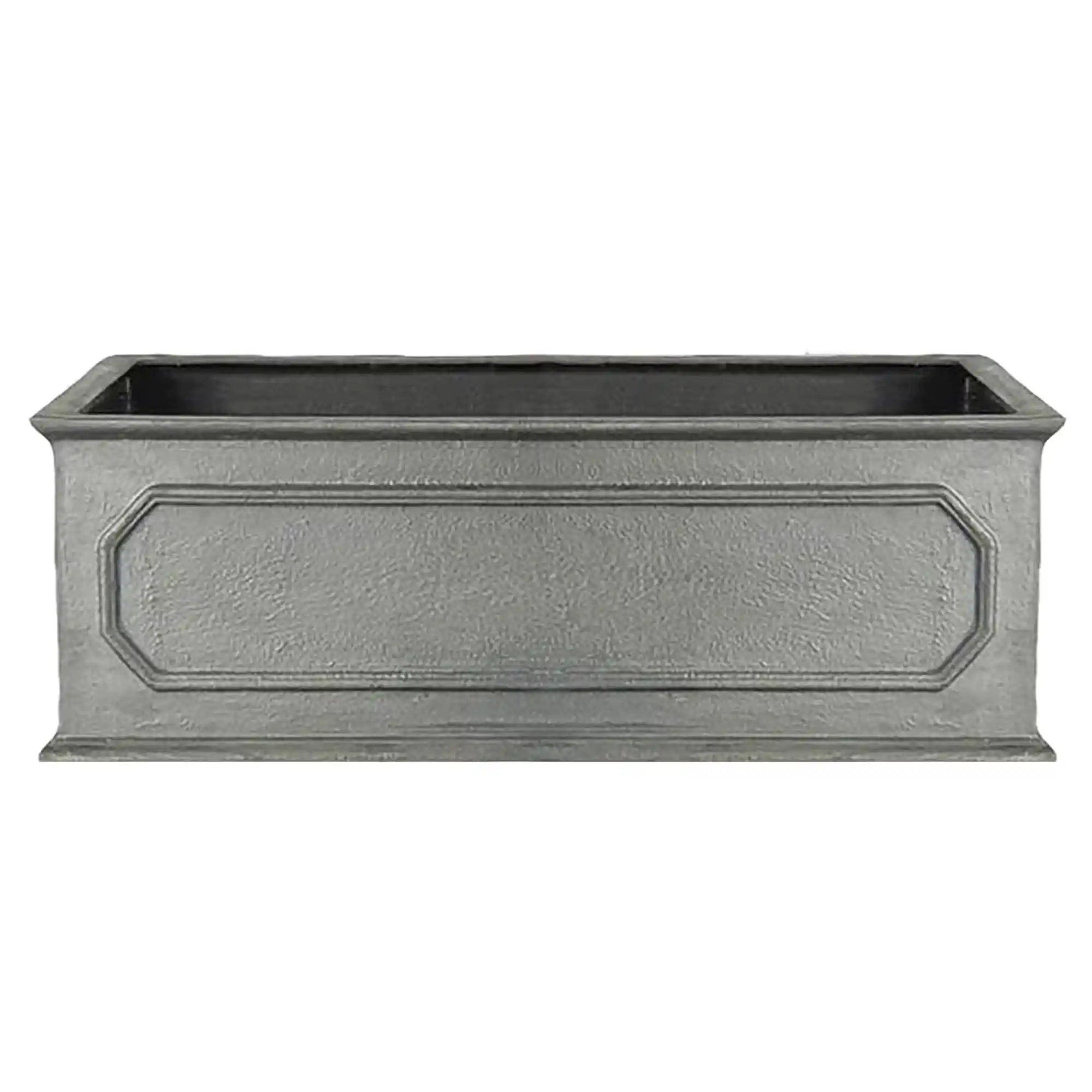 Stuart Fiberglass Trough Planter Faux Lead Pot In/Out