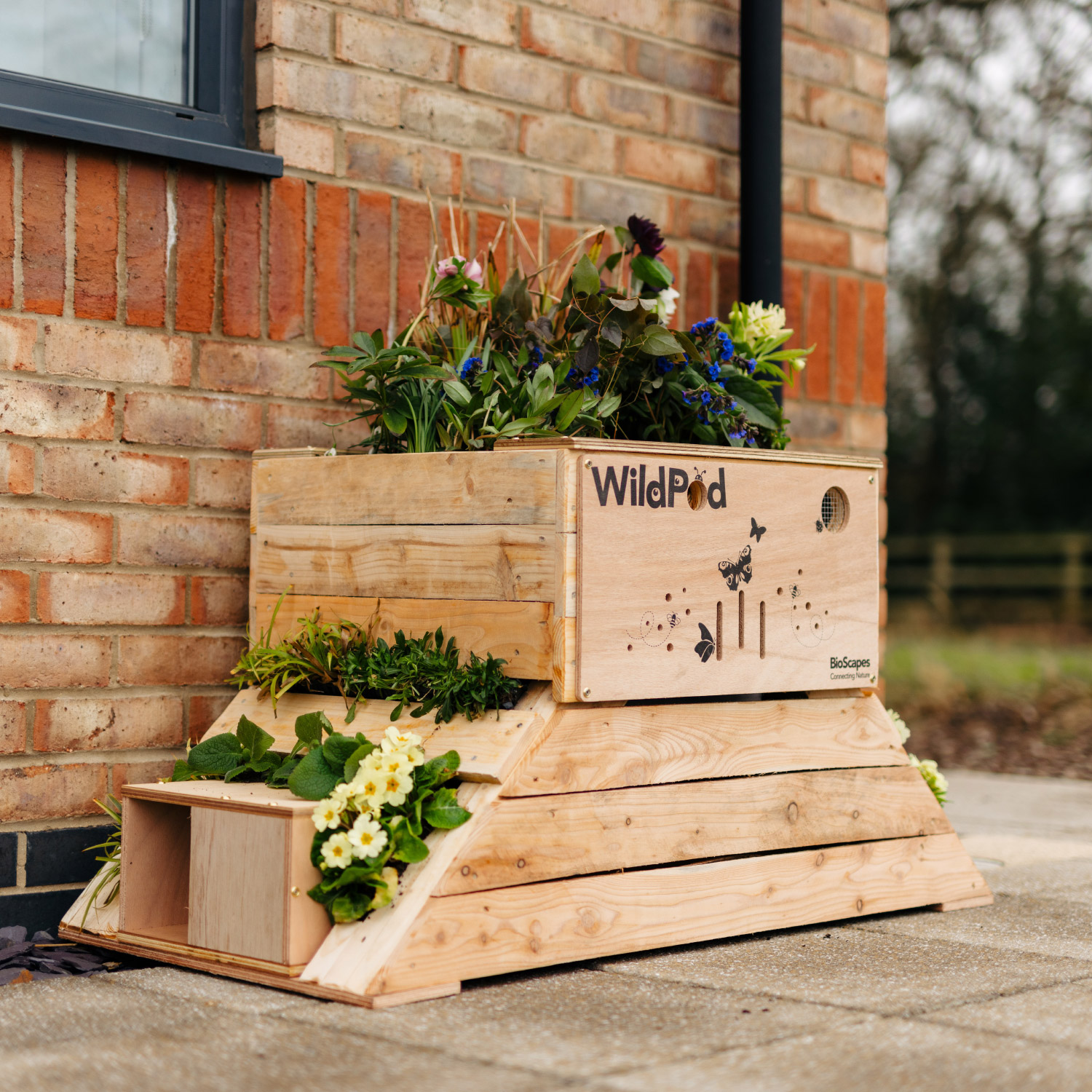 WildPod 2-in-1 Outdoor Planter and Wildlife House with Topsoil and Reservoir Clay by Bio Scapes