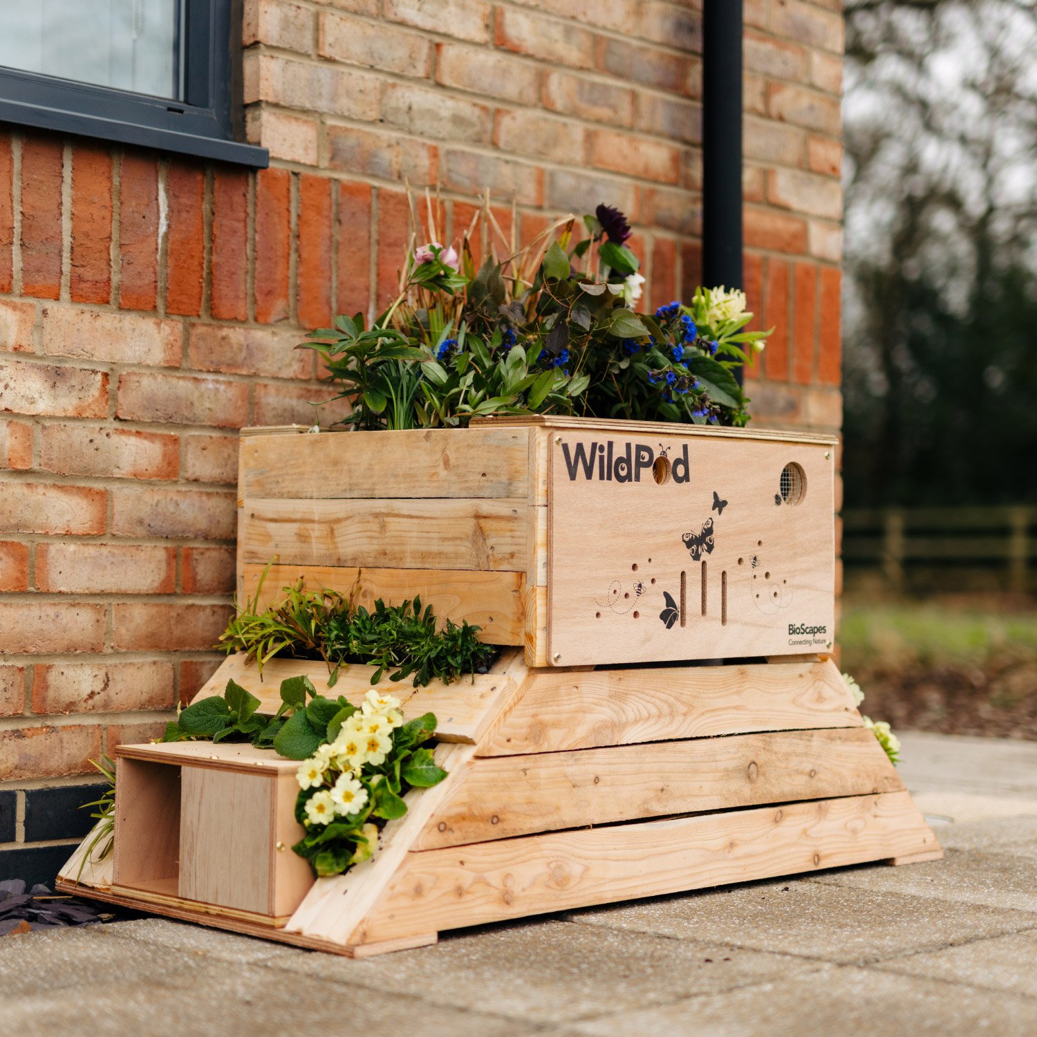 WildPod 2-in-1 Outdoor Planter and Wildlife House with Topsoil and Reservoir Clay by Bio Scapes