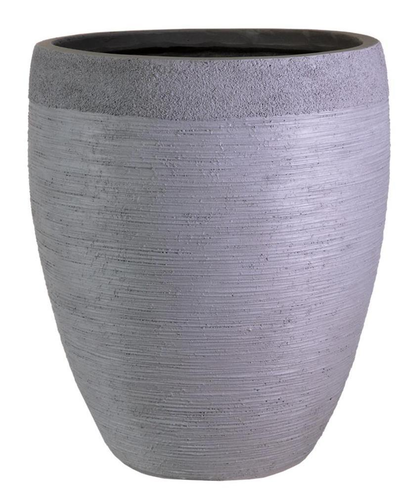 Ribbed Light Concrete Vase Planter by Idealist Lite