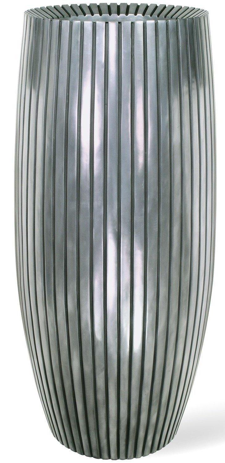 Lines Round Tall Polystone Indoor Planter