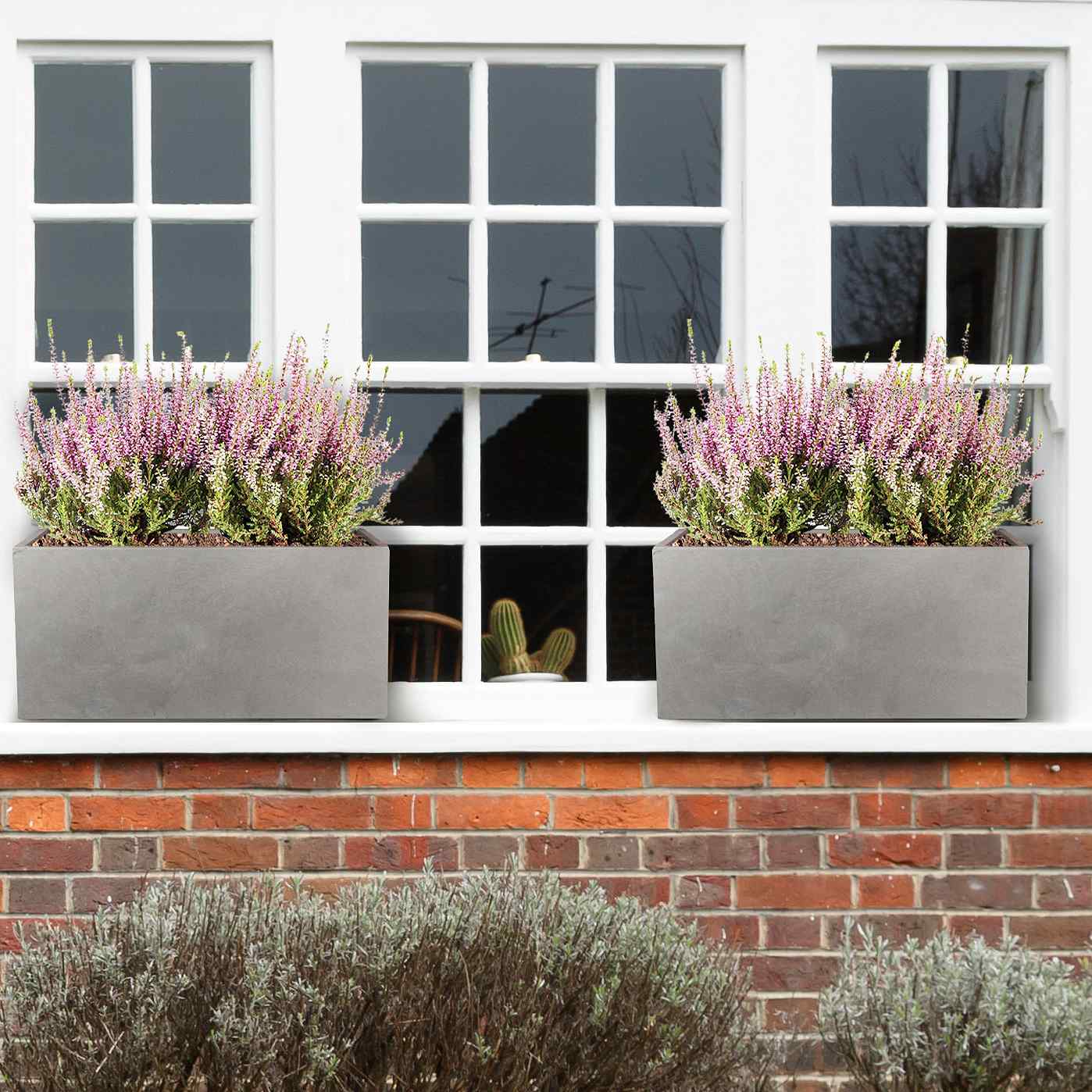 IDEALIST Lite Contemporary Light Concrete Trough Planter Set