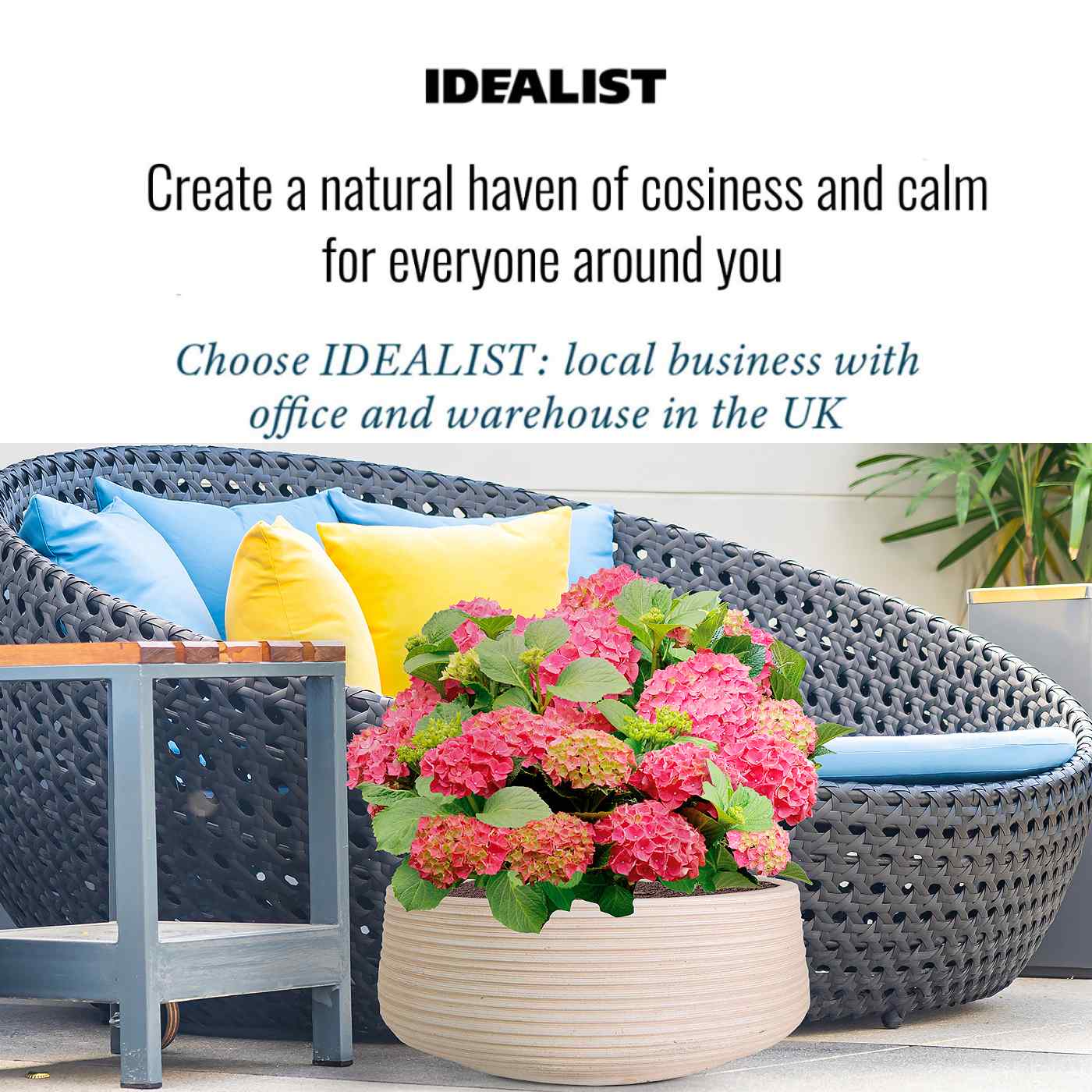 IDEALIST Lite Large Ribbed Light Concrete Bowl Planter