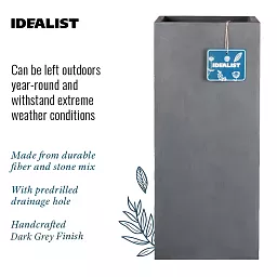 IDEALIST Lite Tall Square Contemporary Light Concrete Planter