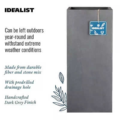 IDEALIST Lite Tall Square Contemporary Light Concrete Planter