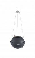 LECHUZA BOLA Color 23 Slate Self-watering Hanging Planter Poly Resin P...