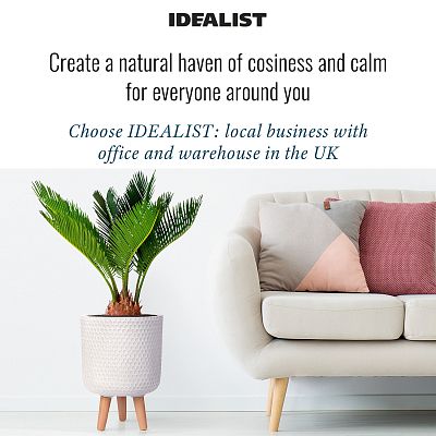 IDEALIST Lite Honeycomb Style Cylinder Planter on Legs, Round Pot Plant Stand Indoor