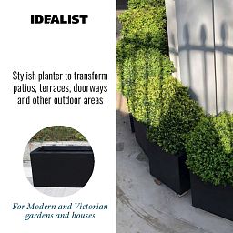 IDEALIST Lite Contemporary Light Concrete Trough Planter Set