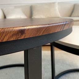 Froppi Round Coffee Tables for Living Room: Set of 2 Nesting Coffee Tables, MDF