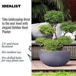 IDEALIST Lite Classic Smooth Bowl Outdoor Planter