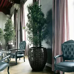 Ceramic Round Tall Bump Glossy Planter Pot In/Out