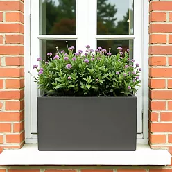 Geo Window Flower Box Fiberglass Trough Aluminium Planter Pot In/Out