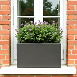 Geo Window Flower Box Fiberglass Trough Aluminium Planter Pot In/Out