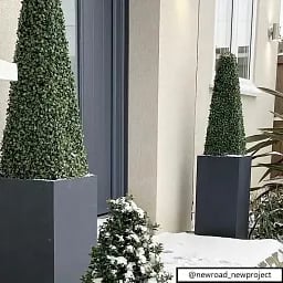 IDEALIST Lite Tall Square Contemporary Light Concrete Planter Set