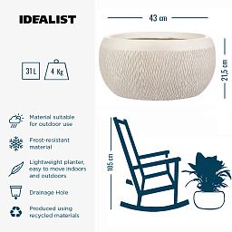 IDEALIST Lite Mesh Style Bowl Planter Outdoor Plant Pot