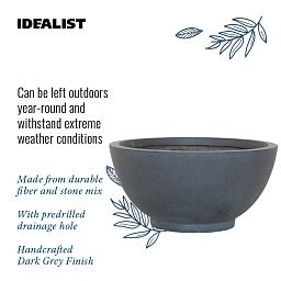 IDEALIST Lite Dish Style Smooth Bowl Outdoor Planter