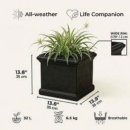 IDEALIST Lite Victorian Box Square Light Stone Outdoor Planter