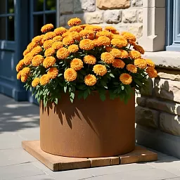 Atlas Round Tall Corten Steel Outdoor Planter