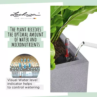 LECHUZA BALCONERA Stone Trough Poly Resin Self-watering Planter