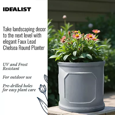 IDEALIST Chelsea Light Concrete Cylinder Garden Planter
