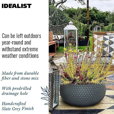 IDEALIST Lite Honeycomb Style Bowl Outdoor Planter