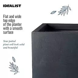 IDEALIST Lite Contemporary Light Concrete High Trough Planter